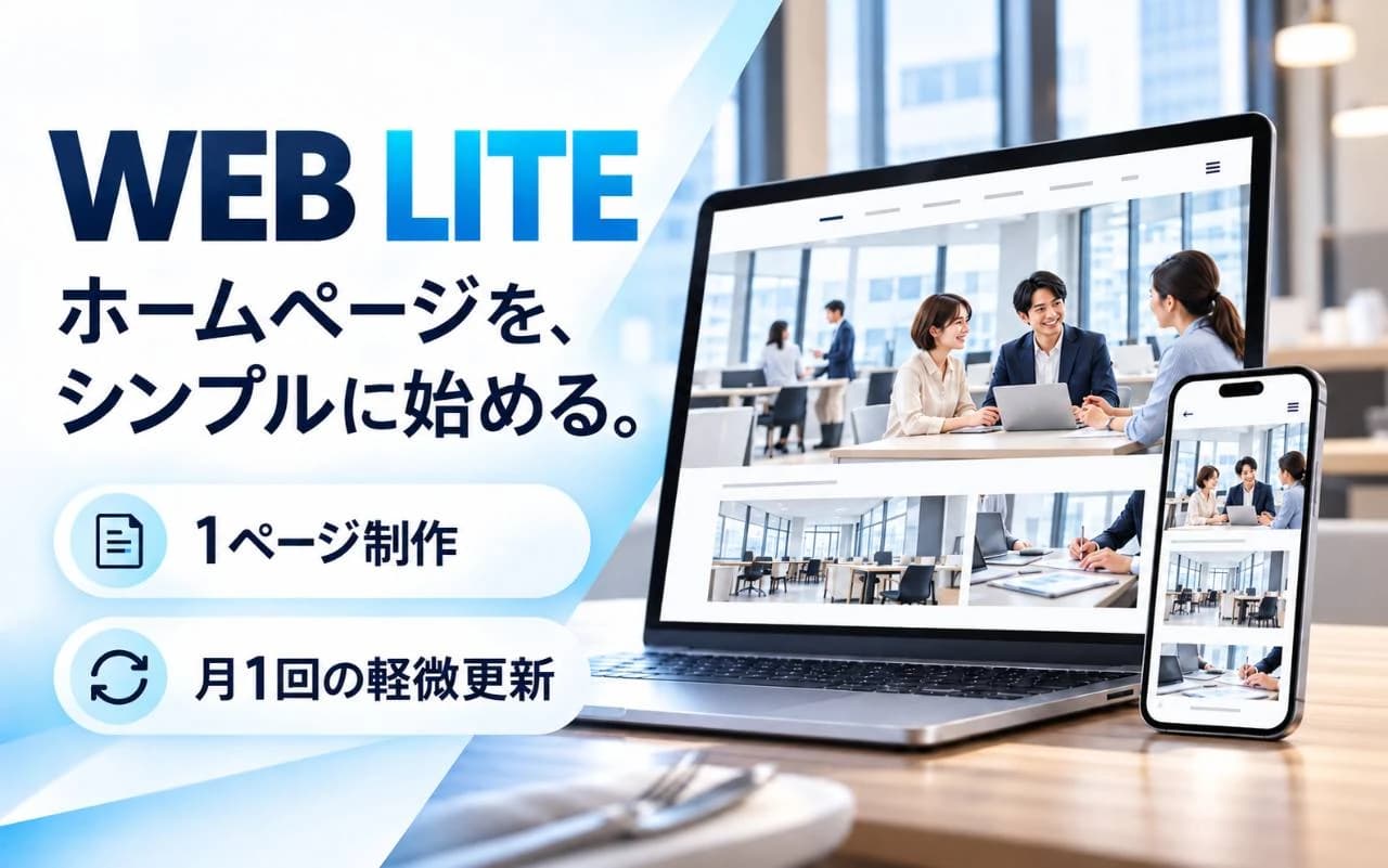 WEB LITEのテンプレート型1ページホームページ制作イメージ